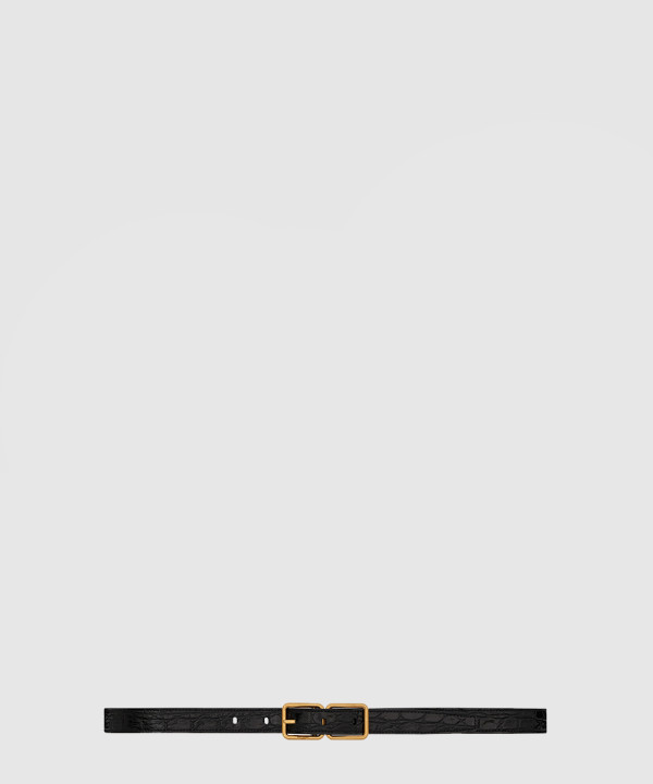 [SAINT LAURENT-생로랑]크로커다일 더블 슬림 벨트 732557