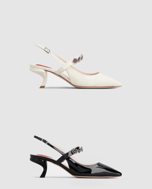 [ROGER VIVIER-로저비비에]스트라스 슬링백 펌프스 6383