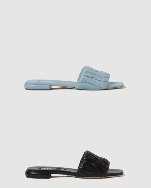 [MIUMIU-미우미우]마테라쎄 나파 가죽 슬리퍼 F0002