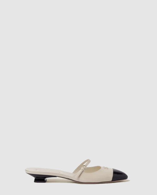 [MIUMIU-미우미우]가죽 벨벳 샌들 5I077E