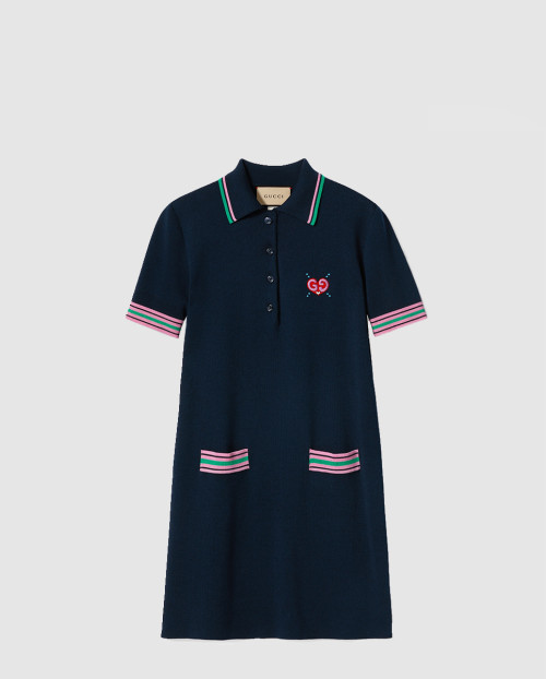 [GUCCI-구찌]자수 디테일 파인 니트 드레스 782256