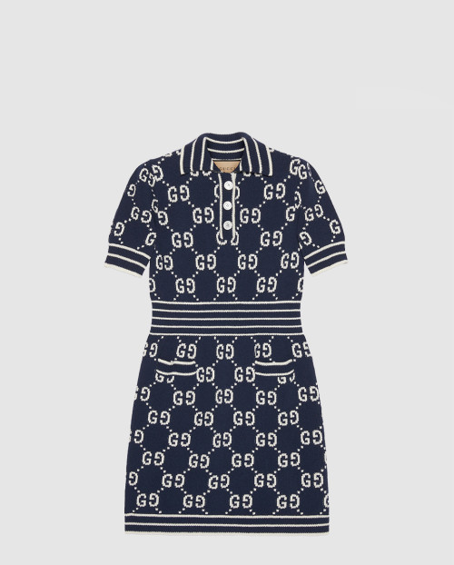 [GUCCI-구찌]GG 코튼 자카드 폴로 드레스 753920