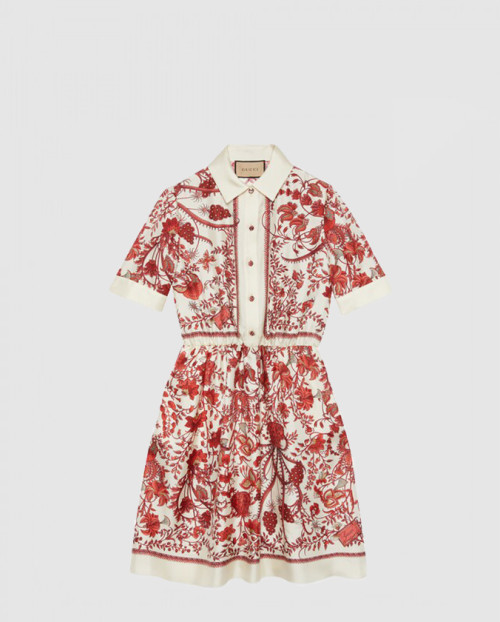 [GUCCI-구찌]플로럴 프린트 실크 드레스 772168