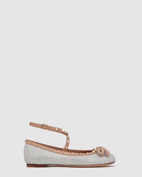 [VALENTINO-발렌티노]크리스탈 락스터드 발레리나