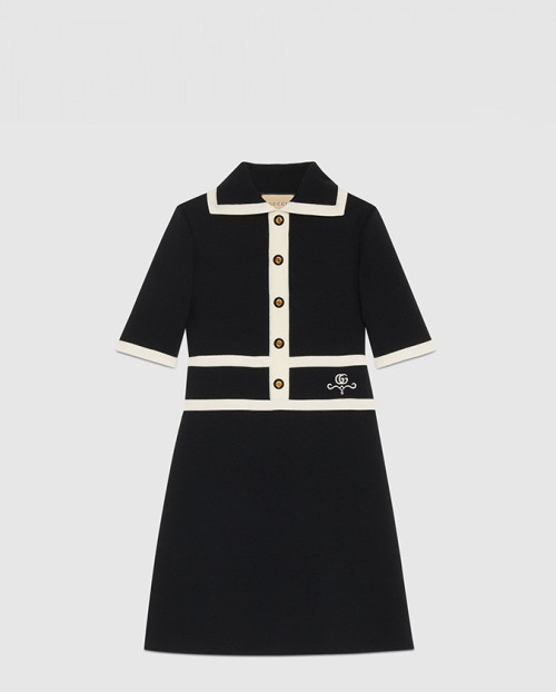 [GUCCI-구찌]울 GG 피케 자카드 폴로 드레스 681306