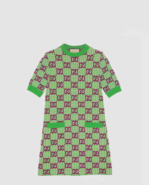 [GUCCI-구찌]울 하운드투스 GG 드레스 731014