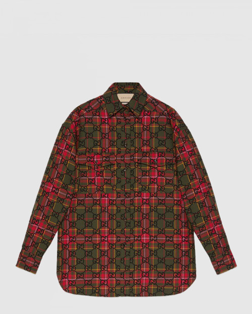 [GUCCI-구찌]GG 타르탄 울 셔츠 721464