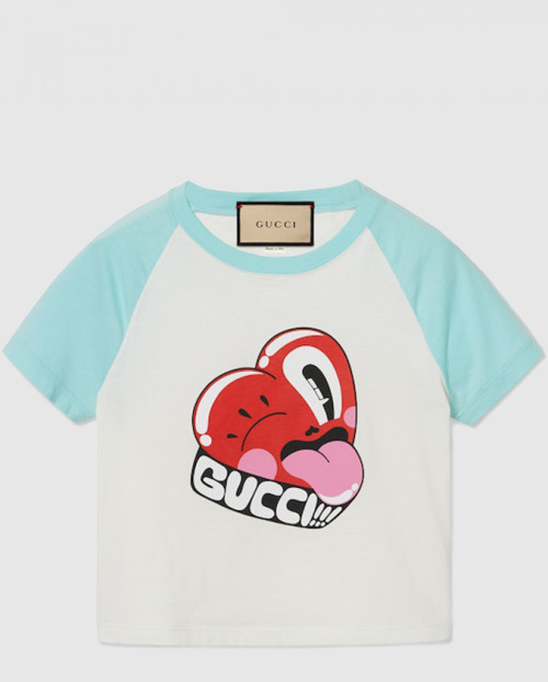 [GUCCI-구찌]니트 면 프린트 티셔츠 768183