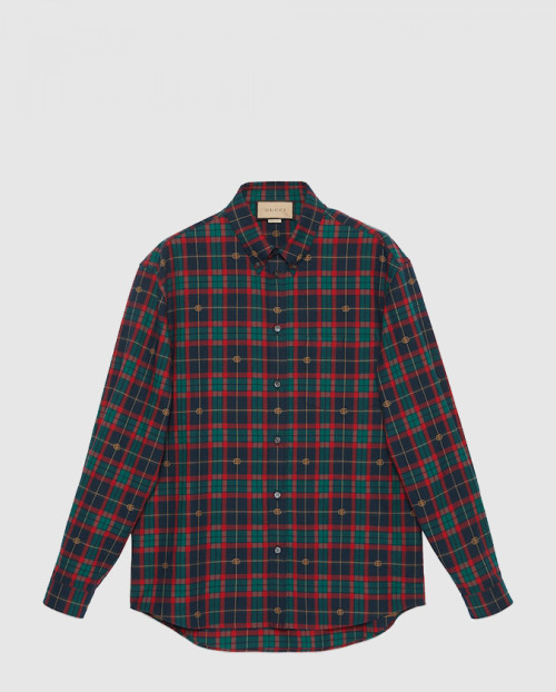 [GUCCI-구찌]더블 G 타탄 코튼 셔츠 770439