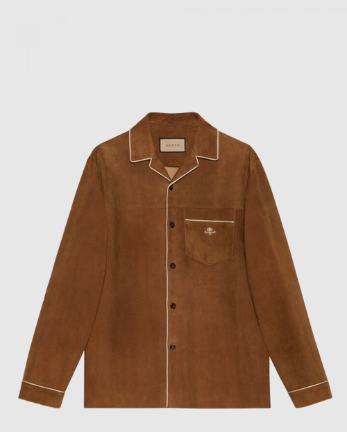 [GUCCI-구찌]자수 스웨이드 셔츠 751545