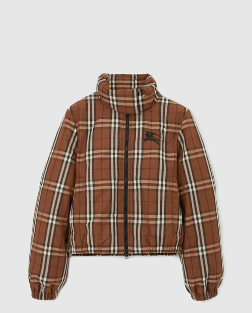 [BURBERRY-버버리]크롭 체크 나일론 푸퍼 자켓 80740341