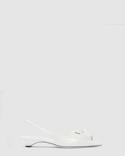 [PRADA-프라다]브러시드 가죽 슬링백 펌프스 1I317N