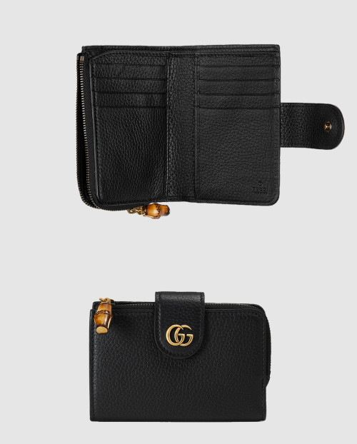 [GUCCI-구찌]뱀부 미디엄 더블 G 지갑 739498