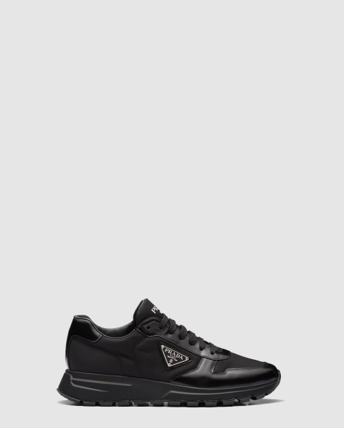 [PRADA-프라다]프라다 리나일론 및 브러쉬드 가죽 스니커즈 2EE366