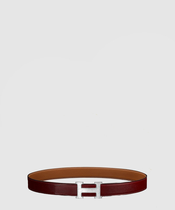 [HERMES-에르메스]H Martelee 버클 & 양면 가죽 벨트