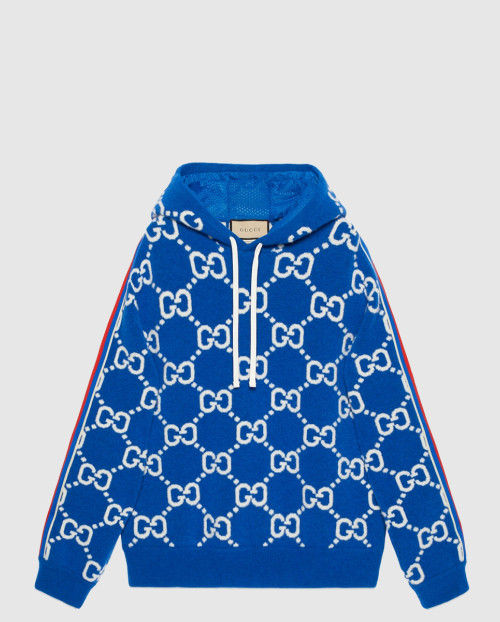 [GUCCI-구찌]GG 울 자카드 후드 스웨트셔츠 763410