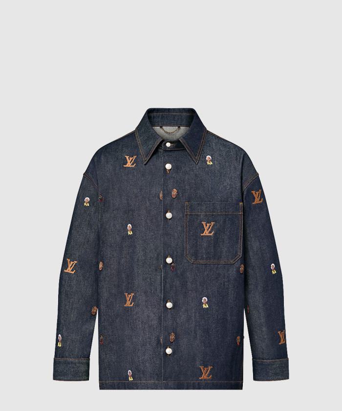 레플리카|이미테이션 louis-vuitton-루이비통엠브로이더드-데님-오버셔츠-1afhve