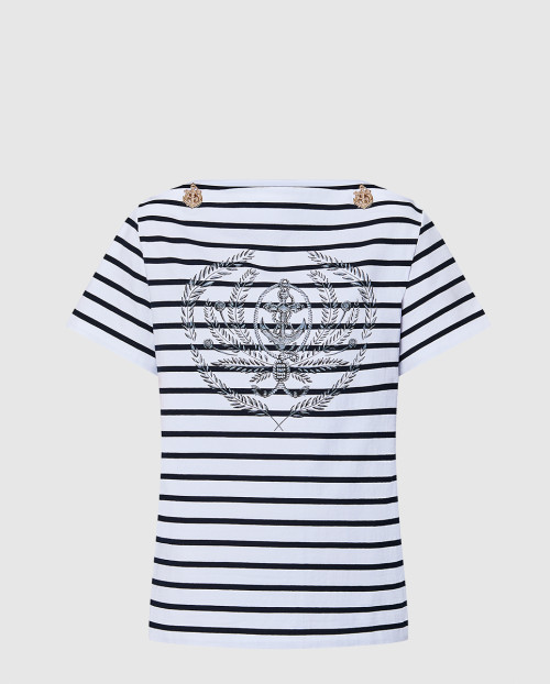 [LOUIS VUITTON-루이비통]스트라이프드 앵커 티셔츠 1AFMU3