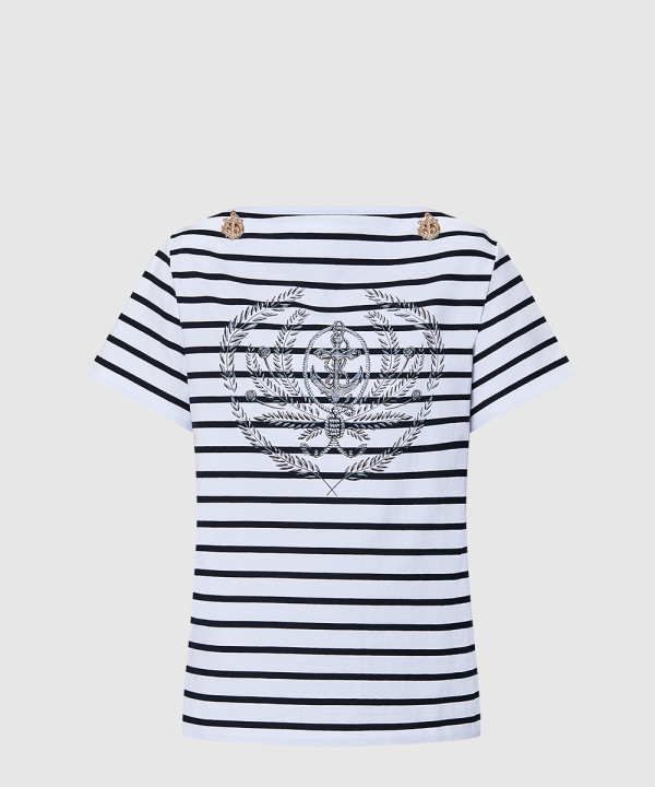 [LOUIS VUITTON-루이비통]스트라이프드 앵커 티셔츠 1AFMU3