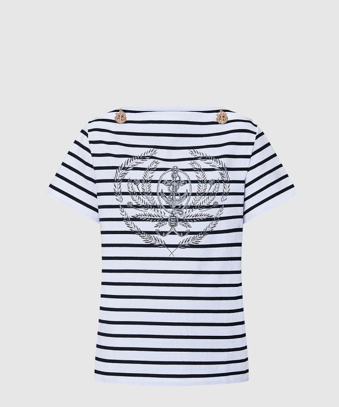 레플리카|이미테이션 louis-vuitton-루이비통스트라이프드-앵커-티셔츠-1afmu3