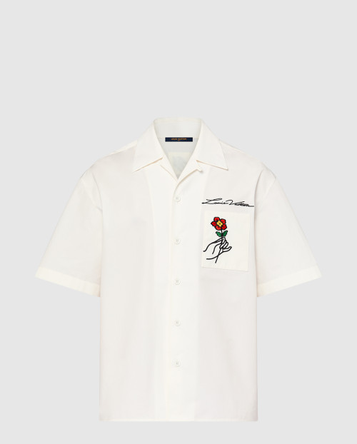 [LOUIS VUITTON-루이비통]오픈 칼라 쇼트 슬리브드 코튼 셔츠 1AFJDJ