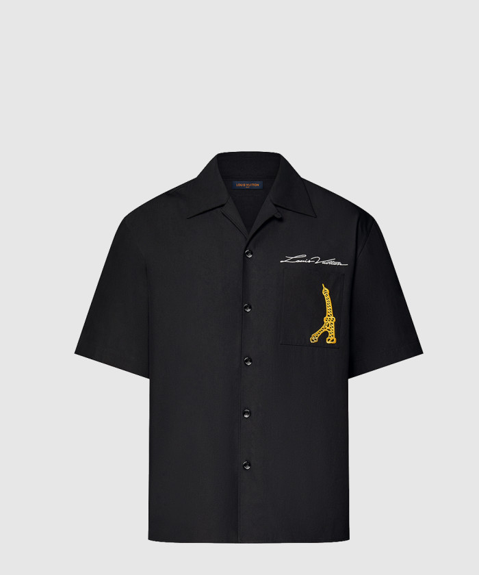 레플리카|이미테이션 louis-vuitton-루이비통오픈-칼라-쇼트-슬리브드-코튼-셔츠-1afjhr