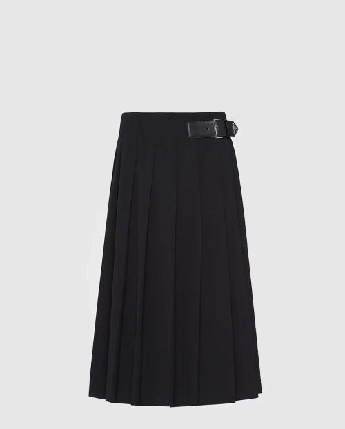 [PRADA-프라다]개버딘 미디 스커트 P122UE