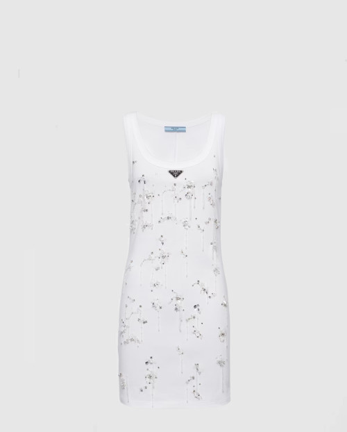 [PRADA-프라다]자수 리브 저지 드레스 33582R