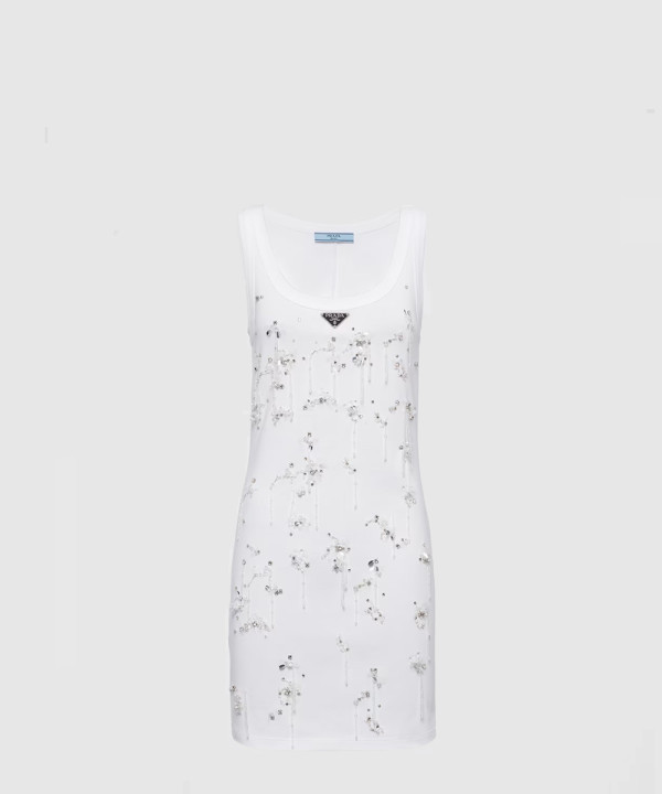 [PRADA-프라다]자수 리브 저지 드레스 33582R