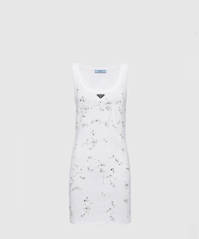 레플리카|이미테이션 prada-프라다자수-리브-저지-드레스-33582r