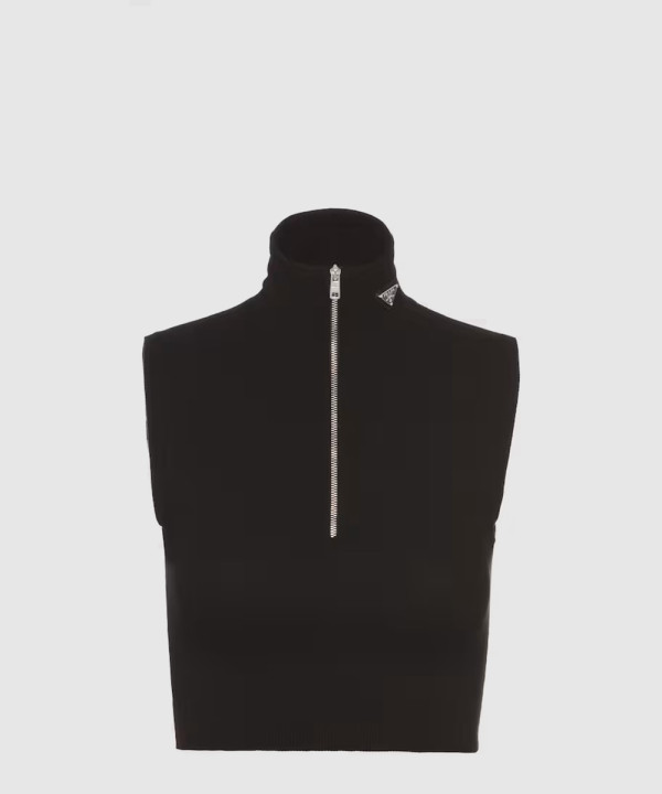 [PRADA-프라다]울 및 비스코스 터틀넥 크롭 탑 P29972