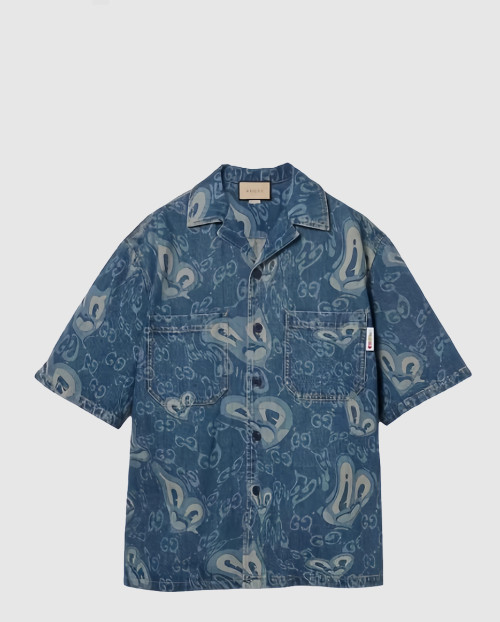 [GUCCI-구찌]GG 리퀴드 하트 데님 셔츠 783811