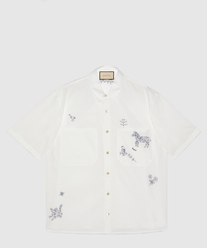 레플리카|이미테이션 gucci-구찌블라우스-셔츠-자수-코튼-폴리에스테르-732522