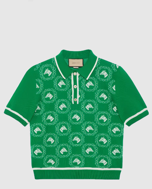 [GUCCI-구찌]스웨터 자카드 폴로 740667