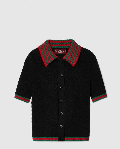 [GUCCI-구찌]코튼 레이스 폴로 위드 웹 792042