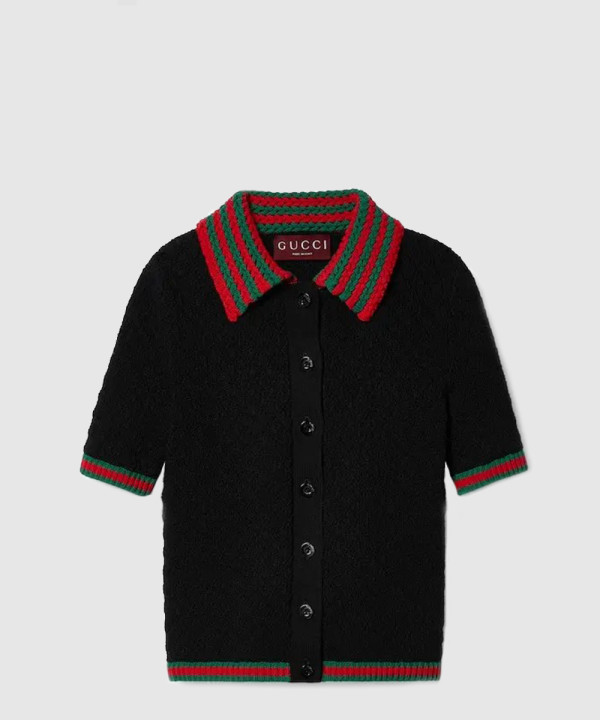 [GUCCI-구찌]코튼 레이스 폴로 위드 웹 792042