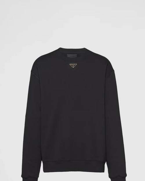[PRADA-프라다]트라이앵글 로고가 있는 오버사이즈 코튼 스웻셔츠 UJL26A