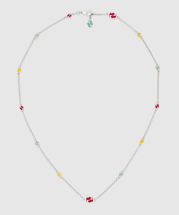 [GUCCI-구찌]멀티컬러 에나멜 장식 구찌 인터로킹 목걸이 728953