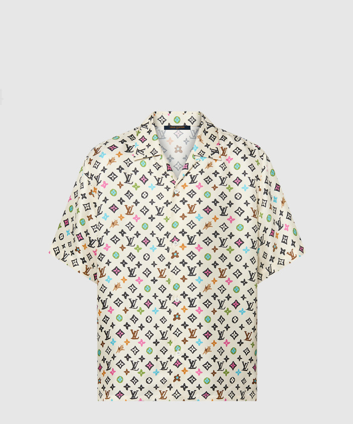 레플리카|이미테이션 louis-vuitton-루이비통모노그램-프린티드-쇼트-슬리브드-실크-셔츠-1afq26