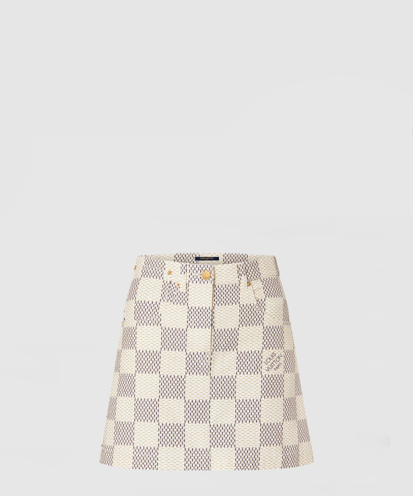 [LOUIS VUITTON-루이비통]다미에 아주르 데님 A라인 미니 스커트 1A9LD8
