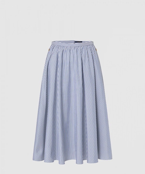 [LOUIS VUITTON-루이비통]줄무늬 실크 플리츠 스커트 1AC1A7