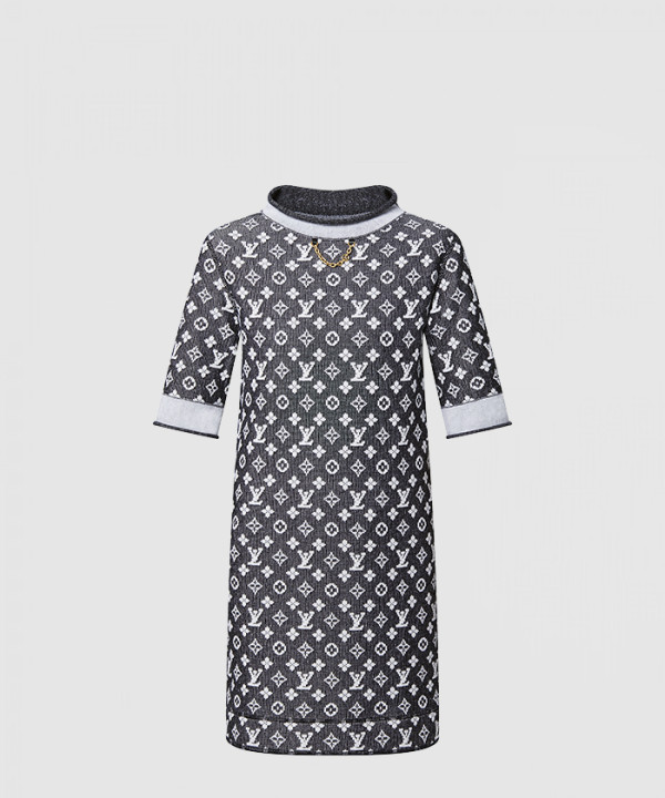 [LOUIS VUITTON-루이비통]모노그램 자카드 니트 드레스 1AAYT9