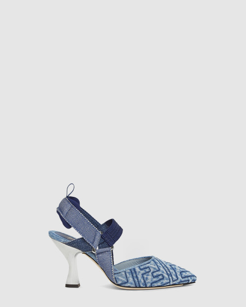 [FENDI-펜디]데님 힐 슬링백 8J8525