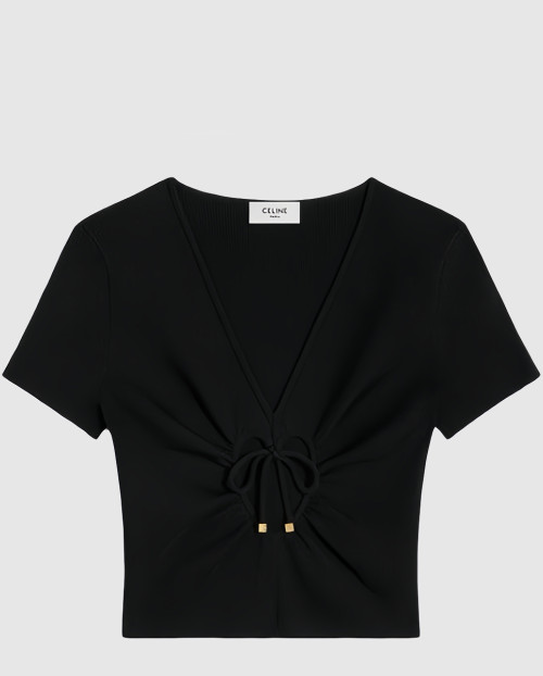 [CELINE-셀린느]컷아웃 크롭 반팔 탑 2AI7A8