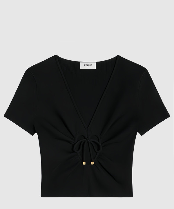[CELINE-셀린느]컷아웃 크롭 반팔 탑 2AI7A8