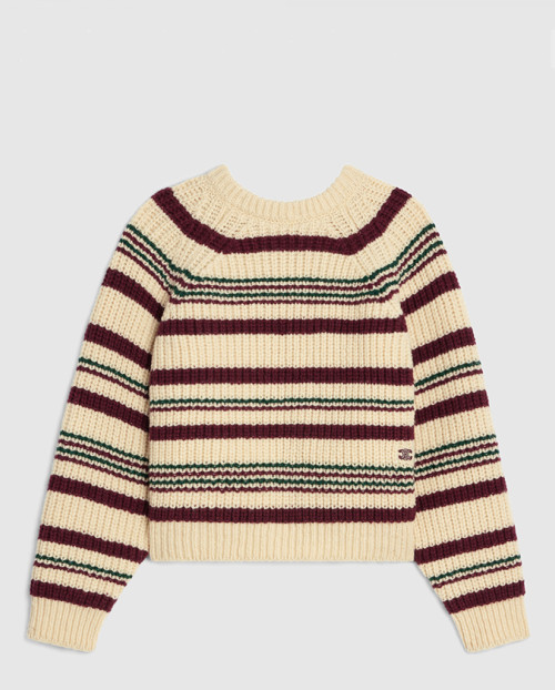 [CELINE-셀린느]크루넥 스웨터 스트라이프 리브드 울 2ADX49