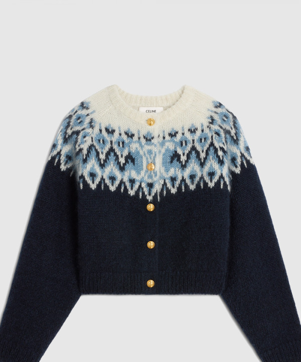 [CELINE-셀린느]페어 아일 가디건 모헤어 실크 2AE6R8