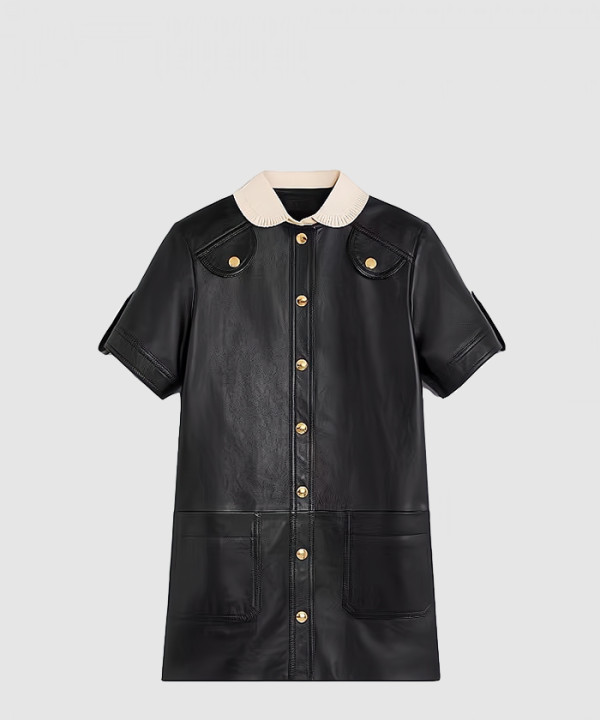 [CELINE-셀린느]미니 드레스 위드 플리티드 카라 인 2L1791