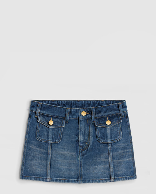 [CELINE-셀린느]미디 롱 미니스커트 치마 하의 로고 레이스 2S3303