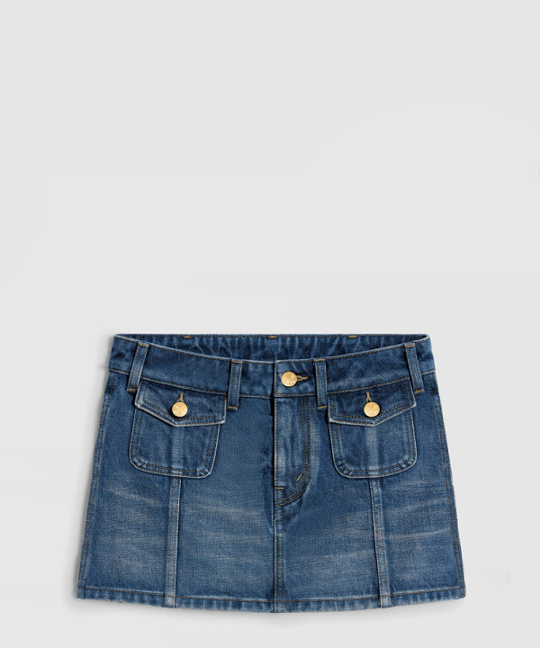 [CELINE-셀린느]미디 롱 미니스커트 치마 하의 로고 레이스 2S3303